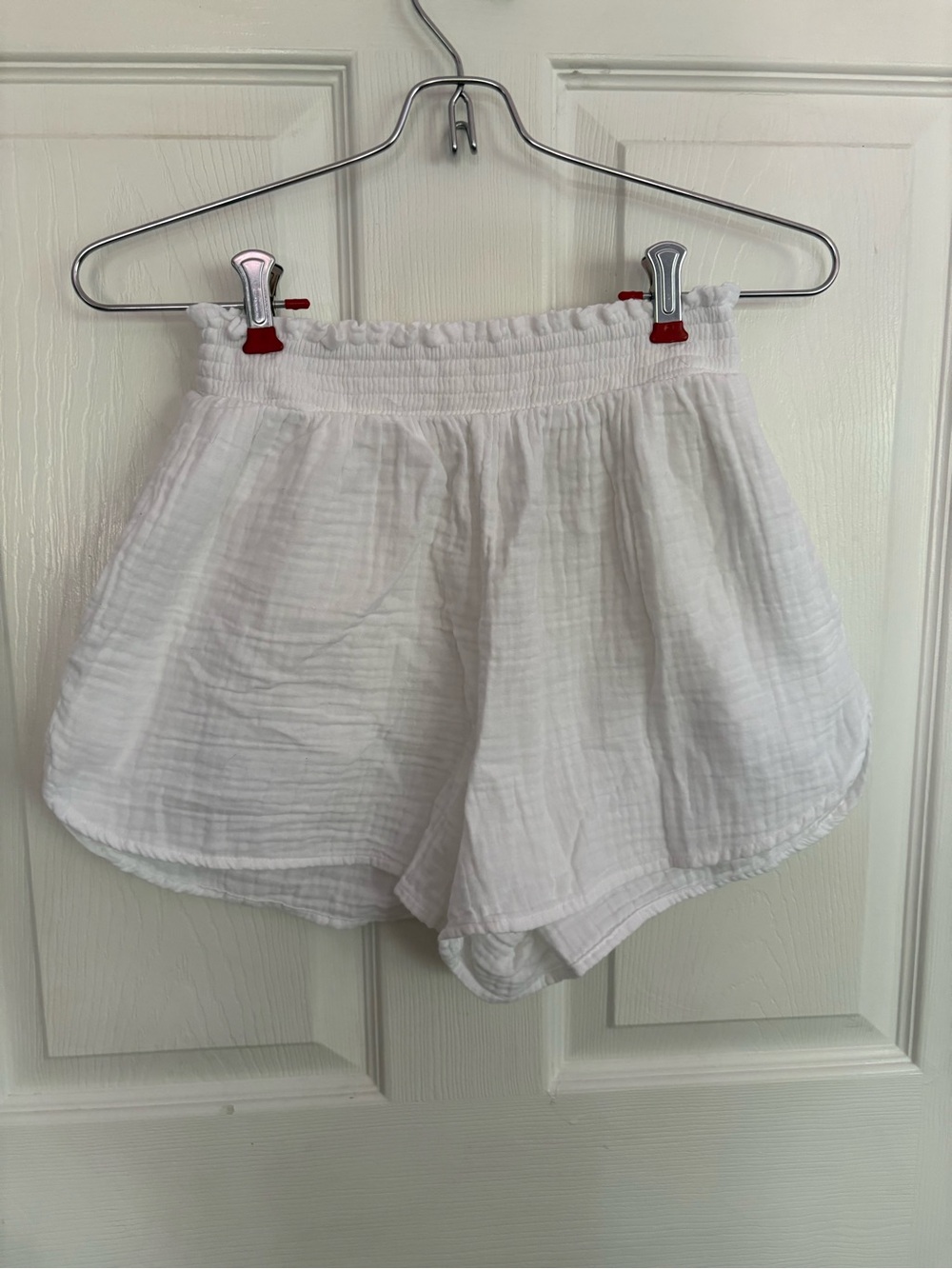 aerie White High-Waist Gauze Cozy Shorts
